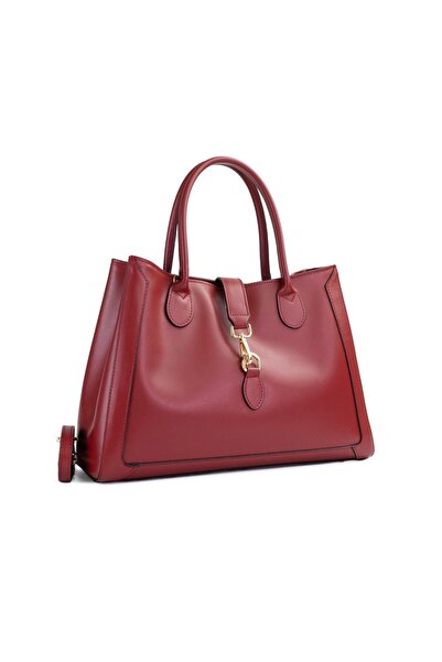 Posete Fagaras Poseta Piele Eugina - Visiniu, Geanta Office din Piele Natural...