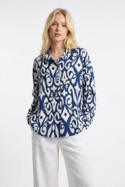 Rays 1015 Patterned Shirt Blue