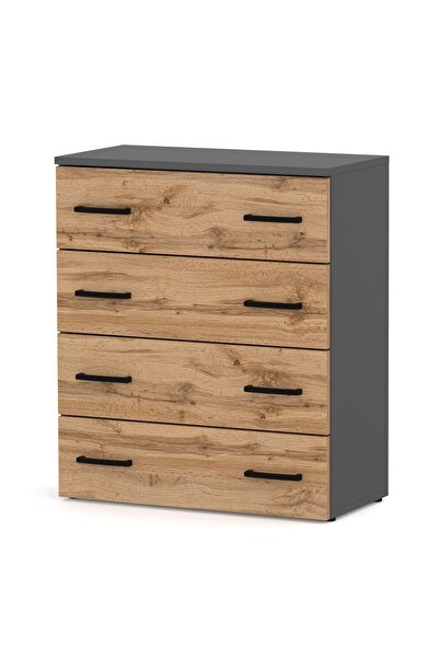 Other DULAP DE ÎNCĂLȚĂMINTE STEJAR GRI MAT WOTAN 71 CM 4 RAFTURI SUPORT FĂRĂ ...