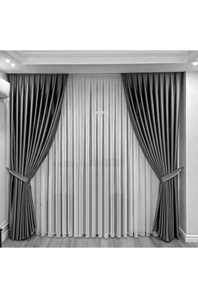 Epay BİRİLANT Bambu 1/2 SEYREK Pile Bambu Ütü İstemez Dayanıklı TÜL PERDE