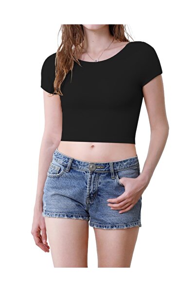 Amoretu Women's Casual T-Shirt, Kujurnms, Elastic, Round Neck, Short Sleeve, ...