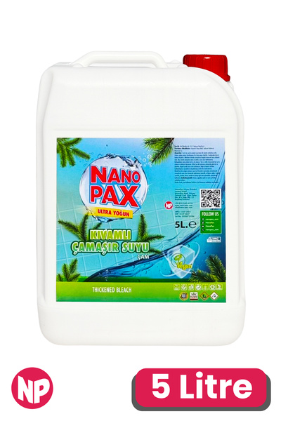 NanoPax Ultra Yoğun Kıvamlı Sıvı Çamaşır Suyu 5 Litre - Güçlü Beyazlatıcı ve ...