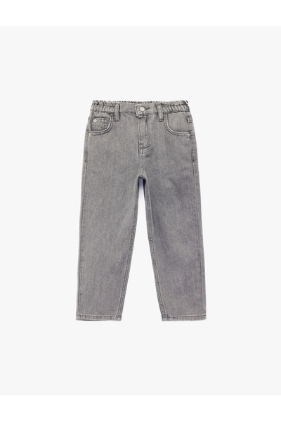 Koton Pantaloni din denim cu buzunare din bumbac, croială confortabilă, cu na...