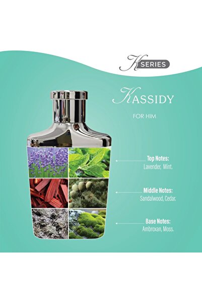 EIKLIQUE LUXURY KASSIDY For Him Eau de Parfum | Fresh Mint & Lavender with Woody Cedar Sandalwood fragrance - 100ml