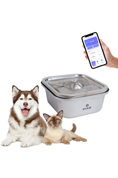SHAW Fântână de apă Smart SHAW® din oțel inoxidabil de 4 l pentru animale de ...