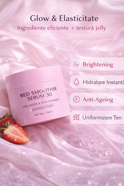 CEZI Cremă de față Red Smoothie cu colagen și niacinamidă – Hidratare intensă, îngrijire de seară a pielii, 50g