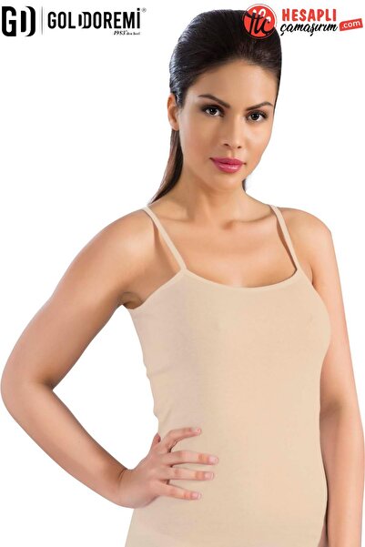 gd goldoremi 050 Women's Ribbed 100% Cotton Comfortable Stretchy Strap Tank T...