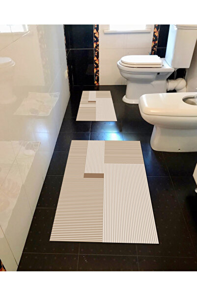 PATRON Halı A_246 Kaymaz Pvc Dot Taban Ikili Banyo Seti, Makinada Yıkanabilir...