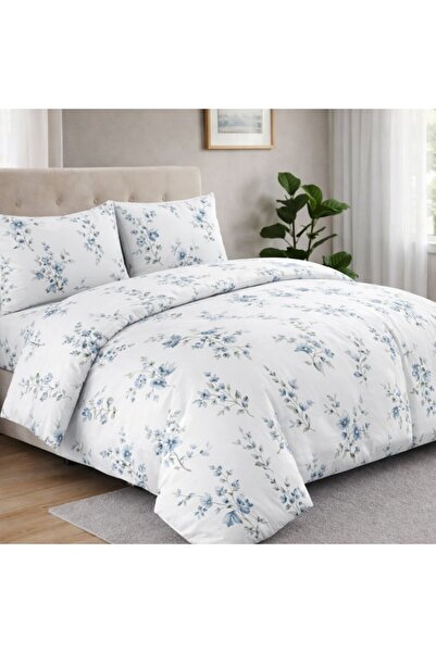 DELUXE Pucioasa 100% cotton bed linen 4 pieces with flowers and leaves, Delux...