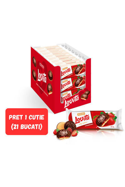 Roshen SET 21 BUCĂȚI LOVITA JELLY COOKIES, BISCUIT CU UMPLUTURĂ DE JELEU DE C...