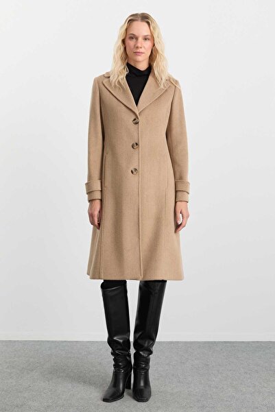 Selen Erkek Yaka Kolu Bantlı Kaban / CAMEL