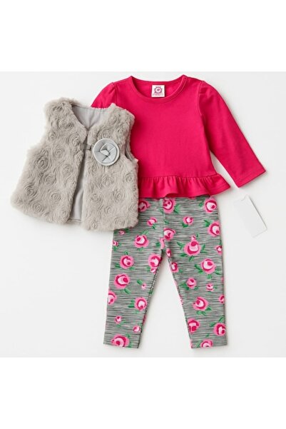 OMS Set de 3 piese din bumbac pentru fete 3-6 luni