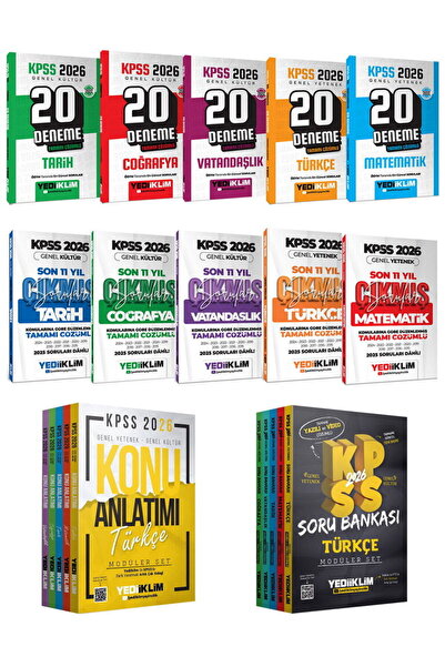 Yediiklim Yayınları 2026 KPSS GY-GK Sınav Kiti Seti