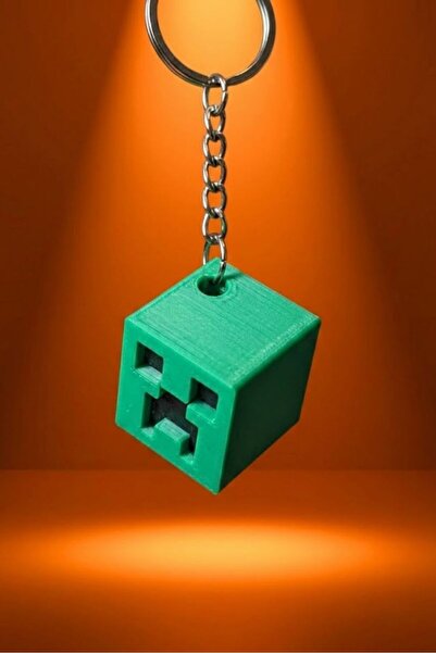 MEK Minecraft zeleni kriper sa glavom figura Privezak za ključeve
