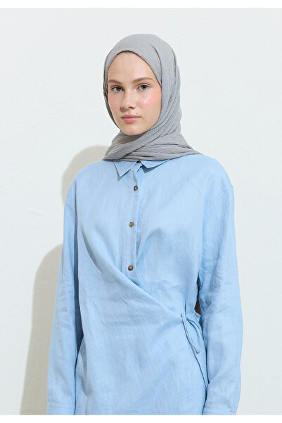 Fresh شال مودال كرينكيل باللون الرمادي البارد