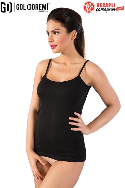 gd goldoremi 050 Women's Ribbed 100% Cotton Comfortable Stretchy Strap Tank T...