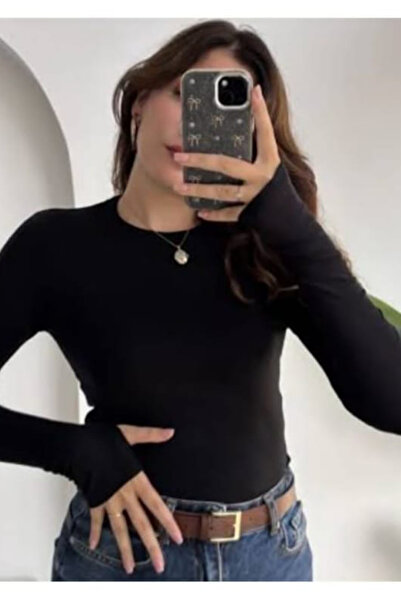 SB Moda Crew Neck Long Sleeve Badi Bodysuit