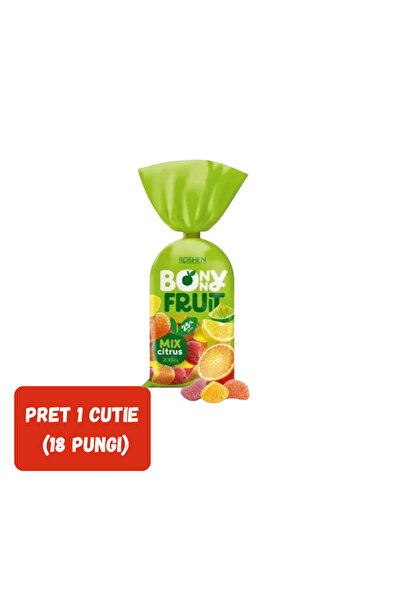 Roshen SET 18 BUCĂȚI - MIX BONNY FRUIT, JELEURI CU AROMĂ DE FRUCTE MIXTE 200g