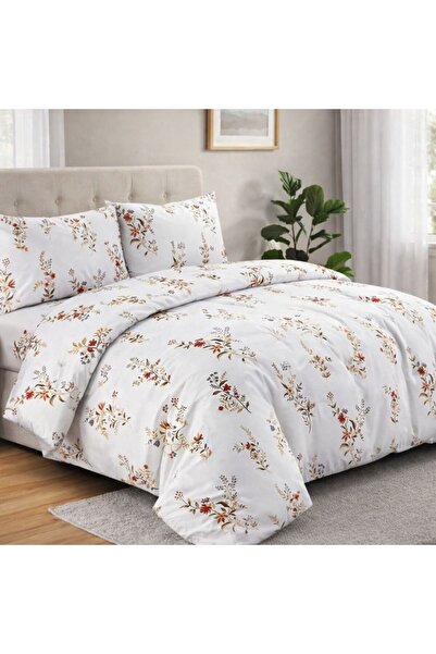 DELUXE Pucioasa 100% βαμβακερά σεντόνια 4 τεμαχίων με λουλούδια και φύλλα, De...