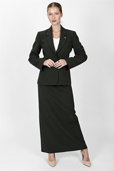 ÖNDER ÖZSOY Jacket with Collar Pockets Modern Jacket & Long Pencil Skirt Wome...