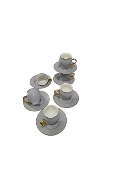 Çiftçiler Buenos 6 Kişilik Kulplu Porselen Kahve Fincan Takımı 12 Parça YKCIF...