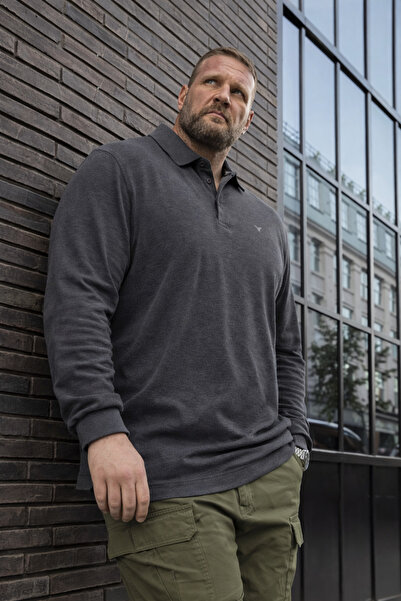 Maccali Men's Plus Size Premium Smoked Polo T-Shirt