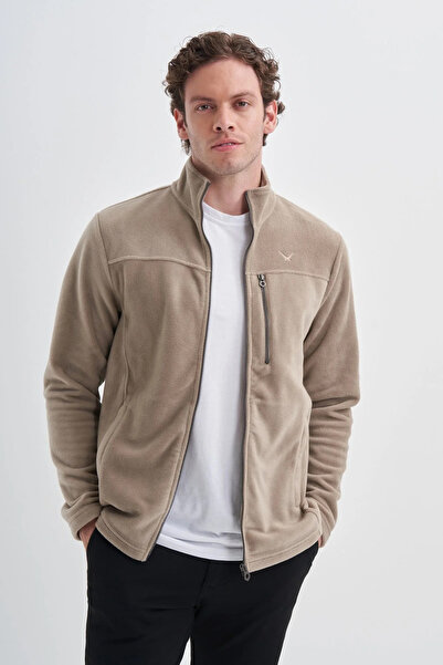 KARYA STORE Basic Polar Kumaş Regular Fit Dik Yaka Sweat Hırka