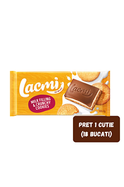 Roshen SET 18 BUCĂȚI CIOCOLATĂ CU LAPTE LACMI CU UMPLUTURĂ DE LAPTE ȘI BISCUI...