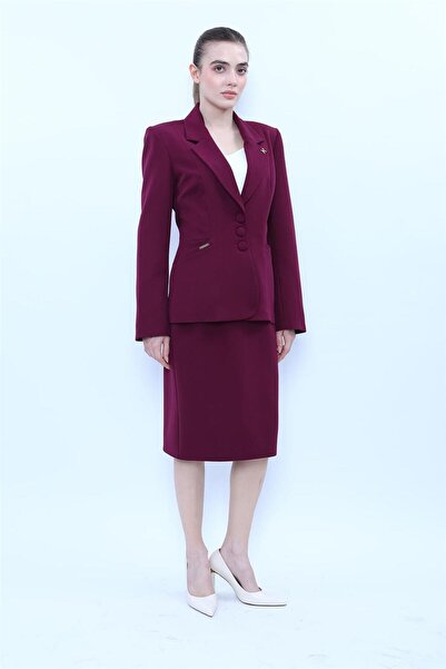 ÖNDER ÖZSOY Jacket with Collar Pockets Modern Jacket & Short Pencil Skirt Wom...