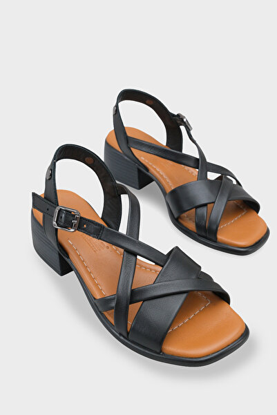 Capone Outfitters Noreen Genuine Leather Mid-Heeled Women's Sandals