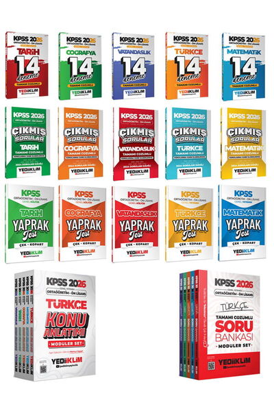 Yediiklim Yayınları 2026 Ortaöğretim Ön Lisans KPSS Sınav Kiti Seti