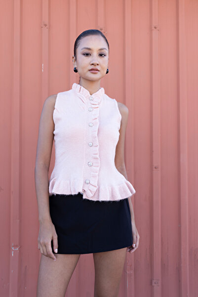 Nisan Firfirli Tri̇ko Yelek