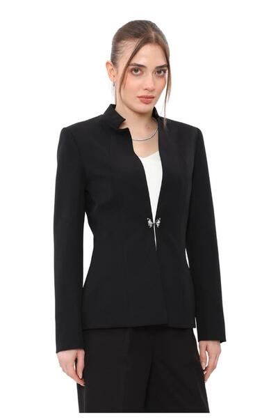 ÖNDER ÖZSOY Hakim Yaka Classic Women's Jacket-Black