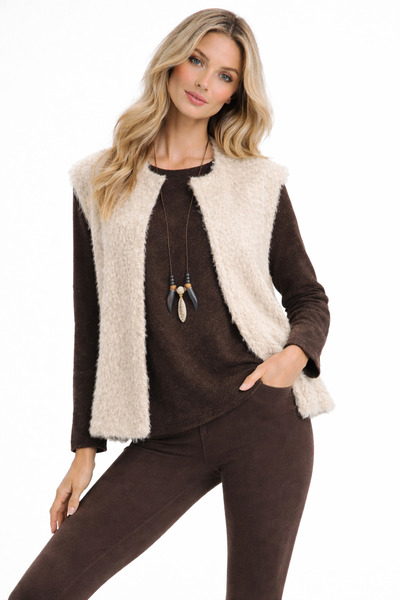 Butik Ayseba Park Moda Felt Plain Pattern Italian Vest