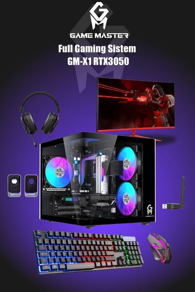 GM Game Master GM-X1 Full Gaming Set i3-12100F 16GB Ram 512GB M.2 RTX3050 23....
