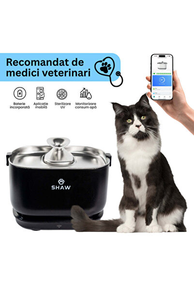 SHAW PRO V3 Умен фонтан за вода с батерия, UV стерилизация, мобилно приложени...