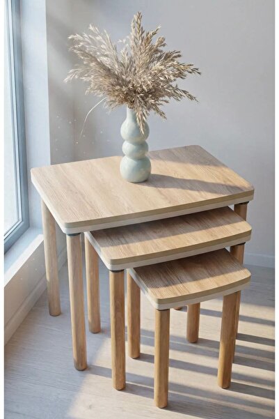 BOHEM 3 lü Zigon Sehpa Yan Sehpa Mdf Sehpa Sehpa