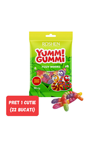 Roshen SET 22 PIECES Yummi Gummi Fizzy Worms 70g/22pcs