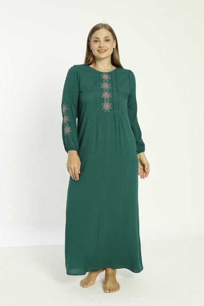 Juliet Deluxe Women's Plus Size Woven Viscose Fabric Long Sleeve Dress 33440