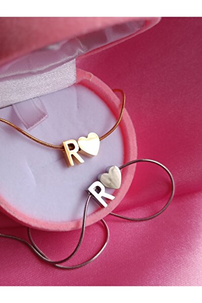 samosh Çelik R Harfli Kararmayan Kolye Sevgililer günü doğum günü hediye