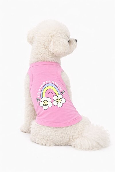 Buddy Store قميص داخلي للكلاب باللون الوردي مطبوع عليه زهرة الأقحوان - صيفي، ...