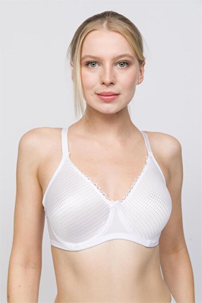 OBJE Women's White Adjustable Strap Minimizer Bra