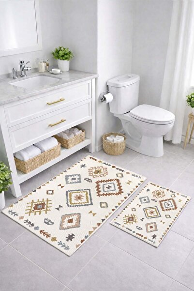 Olverno Home Banyo Paspası Makinede yıkanabilir Kaymaz Taban Leke Tutmaz Su E...