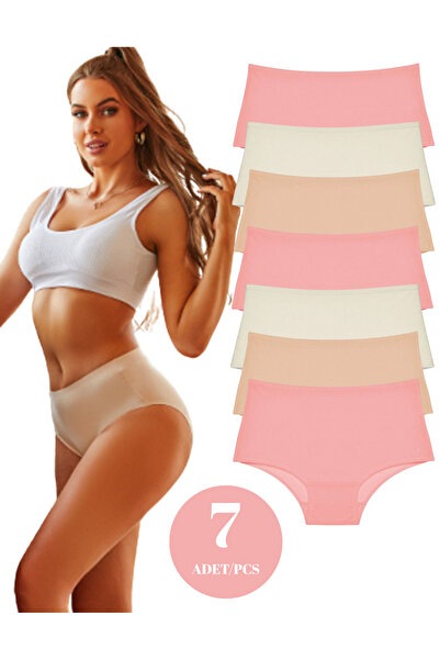 ROSEPERİ Chiloți de damă 7 bucăți colorați cu talie înaltă Chiloți de damă ex...