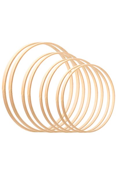 Larcenciel Set of 8 bamboo rings, Larcenciel, for DIY decorations, 4 sizes (5...