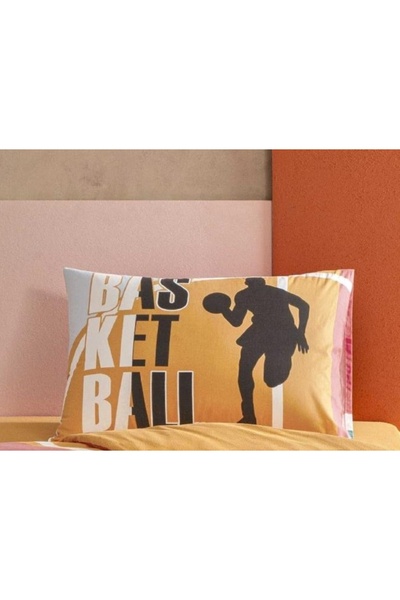 Taç Zorluteks Basketball Patterned 100% Cotton Fabric 1 Piece Pillowcase 50X7...