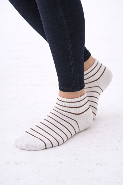 The huez 3 Pairs of Striped Women's Socks, Cotton-Breathable, Anti-Sweat Soft...