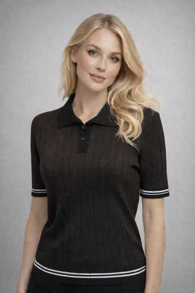 ATE ÖZGÜNEŞ TRİKO TEKSTİL Γυναικείο Πλεκτό Μπλουζάκι Πόλο