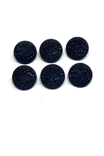 karantuhafiye İtalyan Trençkot Ceket Düğmesi / Siyah / Kabartmalı Desenli / 2...