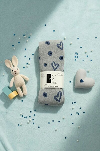 ww waka waka kids store Детски чорапогащи с жакардов мотив „Сърца“ Ексклузивн...